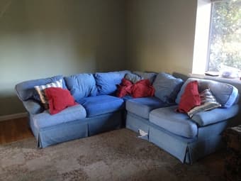 Comfortable Blue Couch - Well-Used - $100 1