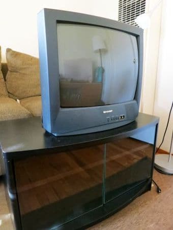 19"SHARP TV with TV table just for $10! 1