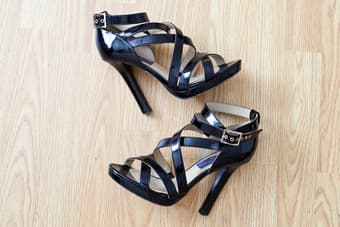 For sale- strappy black heels by Jimmy Choo for H&M, size 37 1