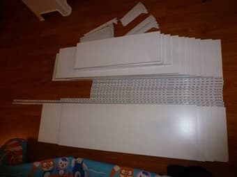 rubbermaid white wood shelving units (wall mount) 1