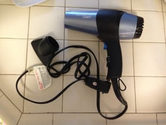 trashbin $3, hair dryer $6, hair trimmer $6 2