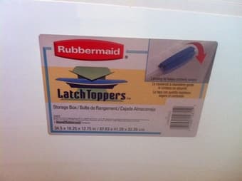 3 x large, clear, Rubbermaid storage boxes with latch tops $17 2