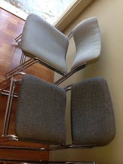 Free 7 Chairs: Gray fabric with metal legs 2