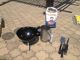 Weber Smokey Joe (grill, tools, charcoal, and rapidfire starter) ($40) 1
