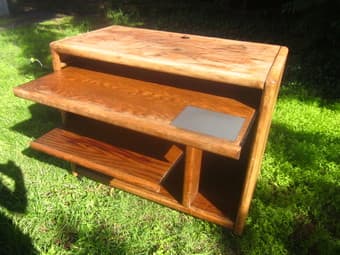 Wooden Desk with Slide Out Shelves - $20 3