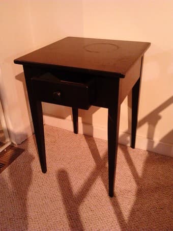 black bedside table, $15 1