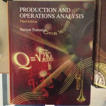 TEXTBOOK: Production and Operation Analysis 1