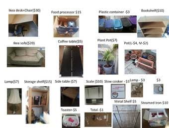 Moving Sale(desk+chair, sofa, side table, lamp, bookshelf, toaster) 1