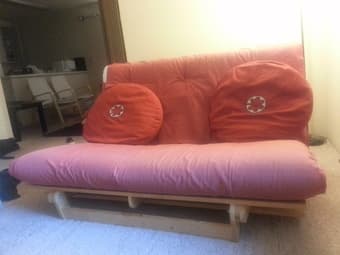 IKEA Futon with Mattress, IKEA coffee tables, IKEA lounge chairs 2