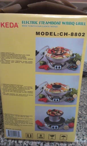 Hotpot with grill, barely used, like new, with original packaging, $30 2