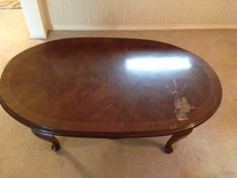 Coffee table - beautiful, but has a scratch - $15 1
