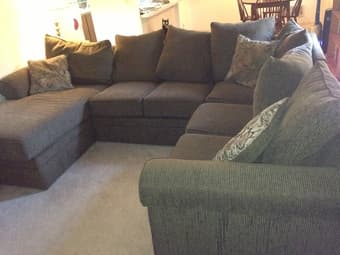 Extremely Comfortable, neutral-colored U-Shaped sectional Sofa - 300 1