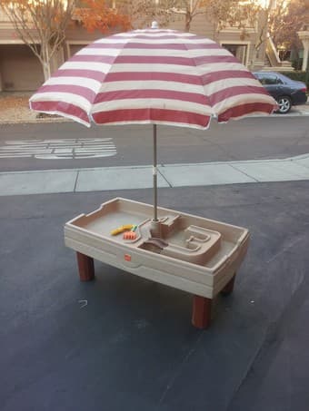 Sand Box and Water Table with Umbrella -- Step 2 Brand 2