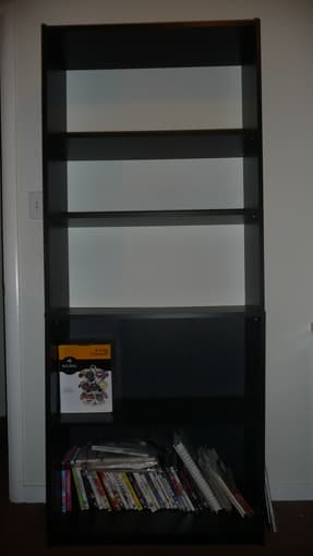 5-shelf bookcase, $20 1