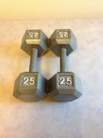 Dumbbells. 35 lbs and 25 lbs - $50 2