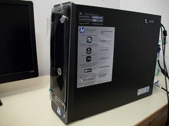 HP desktop with monitor and keyboard ($450) 1