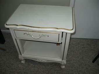 White,walnut table for night stand $30 2