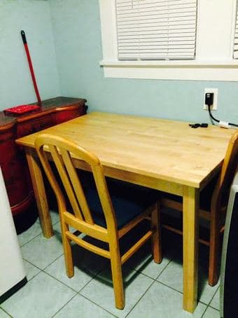 Wooden Table and two chairs for Sale 1