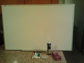 Whiteboard 23x35" + markers + eraser, all new, $40 1