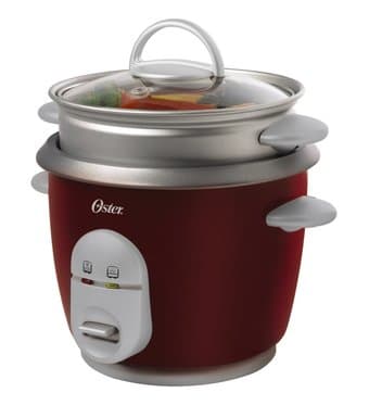 Oster 4722 6-Cup (Cooked) Rice Cooker with Steaming Tray, Red 1