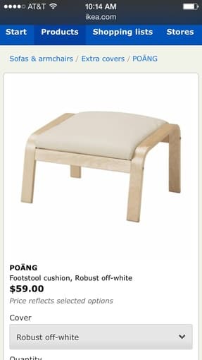 IKEA Poang chair with footstool and quilted cover and white leather 2