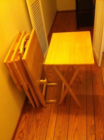 Set of 4 Wooden Folding Tables 1