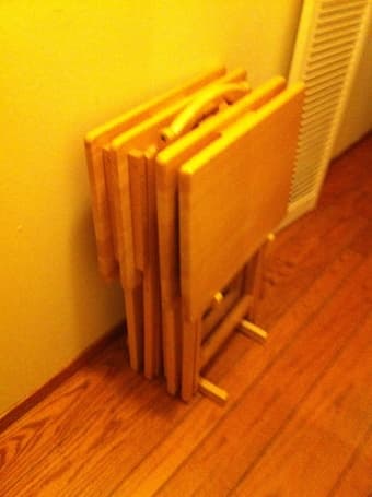 Set of 4 Wooden Folding Tables 2