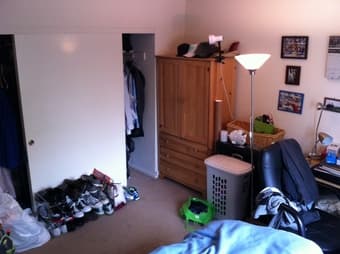 Bedroom with private bathroom available in campus apartment 3