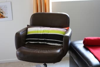 SALE: Excellent Macy's Brown Leather Office Chair 1