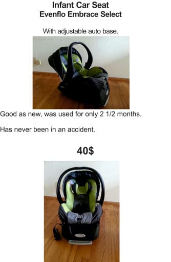 Infant Car seat 1