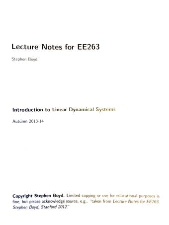 EE261 & EE263 Course Readers (Fall & Winter 2013-2014) 2