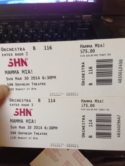 Mamma Mia SF 3/30 low price 1