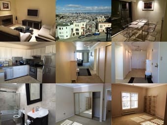 $1800/ FURNISHED, PANORAMIC VIEW 1BR in 2BR / 2 Ba apartment (in SF) 1