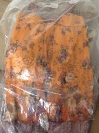 New Silk dress in light orange color 1