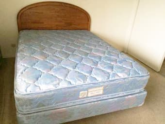Free sofa and bed frame+box spring near San Antonio shopping center 1