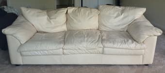 White Leather Sofa, Great Condition $120 OBO 1