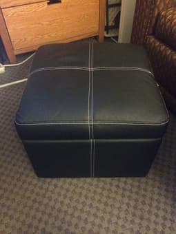 Leather storage ottoman for footrest, storage, or extra seating 1