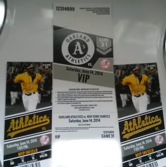 A's vs. Yankees 6/14 MVP infield BOX behind plate + free VIP parking! 1