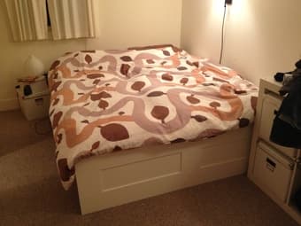 IKEA bed with mattress, queen size - $350 2