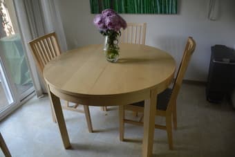 DINING TABLE IKEA (expandable) + 4 CHAIRS 3
