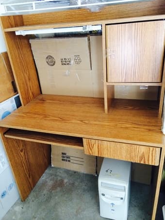 Computer and study desk with built in bookshelf $50 1