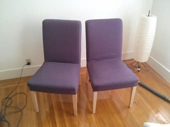 2 Upholstered chairs - IKEA Hendriksdal in birch, color: lilac - $130 1