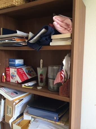 Bookshelf with enclosed two shelves $20 3