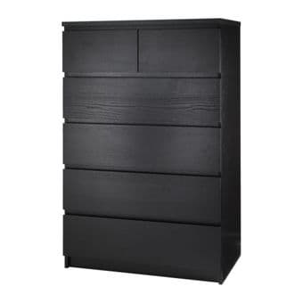 6 Compartment Black Clothes Drawer/Chest 1