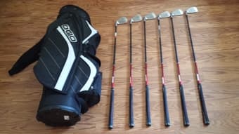 Burner's golf clubs + golf bag 1