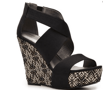 Audrey Brooke Black Wedge Sandals for Sale 1