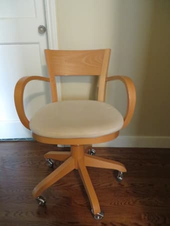 Pottery Barn desk and shelf $50. Chair $15 3