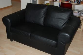 Black Leather Ikea Couch $100 1