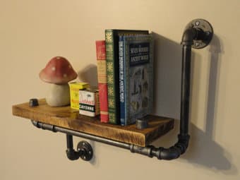 Industrial Piping Maple Shelf, Made From Local and Rescued Hardwood 1