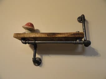 Industrial Piping Maple Shelf, Made From Local and Rescued Hardwood 2